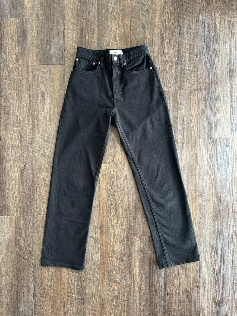 Buck Mason Black Straight Leg Jeans - Size 25